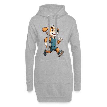 Lauffreund Hund im Training - Hoodie-Kleid - Grau meliert - Vorne