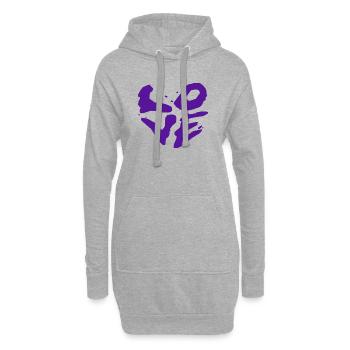 Love Statement Urban Typographie - Sweat-shirt à capuche long Femme - gris chiné - Devant