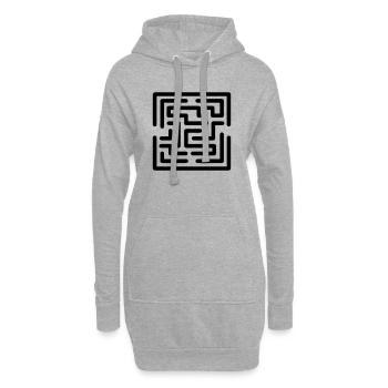 escape game - Sweat-shirt à capuche long Femme - gris chiné - Devant