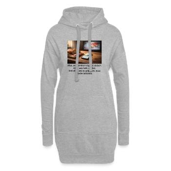 Alles, was wirklich trägt, ist einfach.  - Hoodie-Kleid - Grau meliert - Vorne