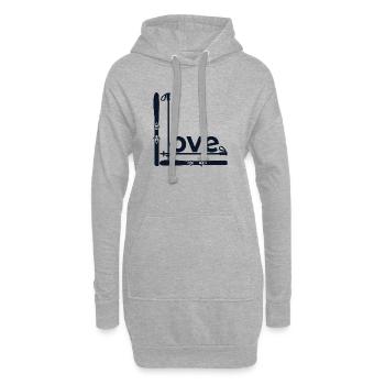 Winter Love Ski - Hoodie-Kleid - Grau meliert - Vorne