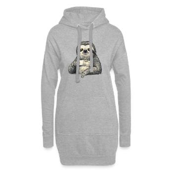Amant du café paresseux détendu – Funny K - Sweat-shirt à capuche long Femme - gris chiné - Devant