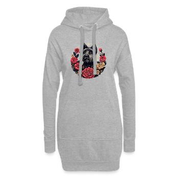 Cercle de la Rose Terrier - Sweat-shirt à capuche long Femme - gris chiné - Devant