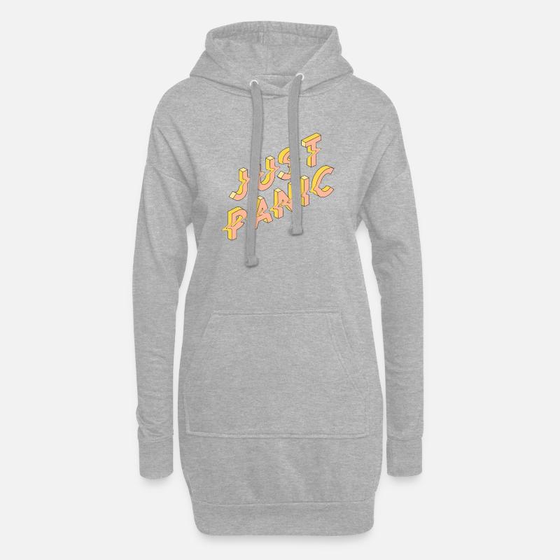 Just Basic 3D Retro Typo - Hoodie-Kleid - Grau meliert