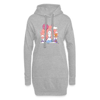Zuckersüßer Hase auf Zuckergipfel - Hoodie-Kleid - Grau meliert - Vorne