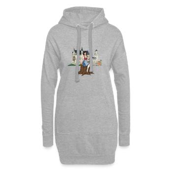 Bayerisches Pin-up für Neuschwanstein - Hoodie-Kleid - Grau meliert - Vorne