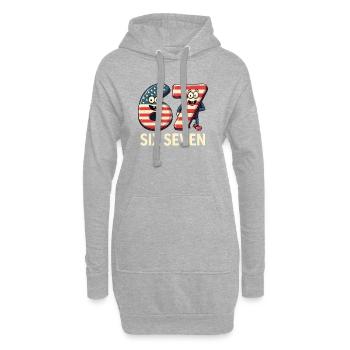 US Flag 67 Memes Six Seven - Sweat-shirt à capuche long Femme - gris chiné - Devant