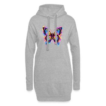 Néon Papillon - Sweat-shirt à capuche long Femme - gris chiné - Devant
