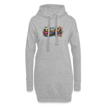 Berlin Graffiti Baustellen Style mit Farbeffekten - Hoodie-Kleid - Grau meliert - Vorne