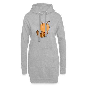 Mignonne Chenille Pourpre Pourpre Joyeuse Kawaii - Sweat-shirt à capuche long Femme - gris chiné - Devant