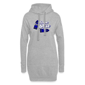 Équipe Bleu Crayon Drôle - Sweat-shirt à capuche long Femme - gris chiné - Devant