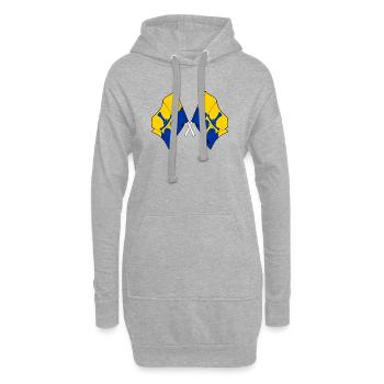 Deux drapeaux franchis – Durham - Sweat-shirt à capuche long Femme - gris chiné - Devant