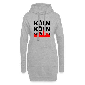 Köln Skyline – Ewiger Stolz! ming hätz jet op - Hoodie-Kleid - Grau meliert - Vorne