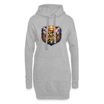 Lass die Liebe herrschen - Hoodie-Kleid - Grau meliert - Vorne