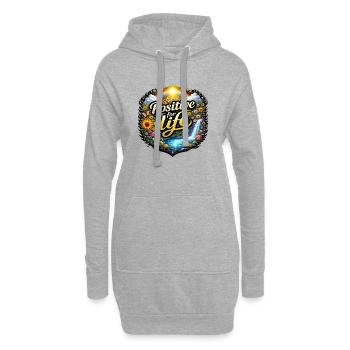 Positif à vie - Sweat-shirt à capuche long Femme - gris chiné - Devant