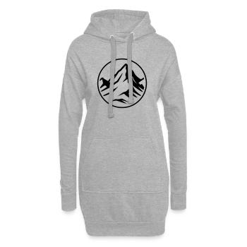 Sommet de l’icône de la montagne - Sweat-shirt à capuche long Femme - gris chiné - Devant