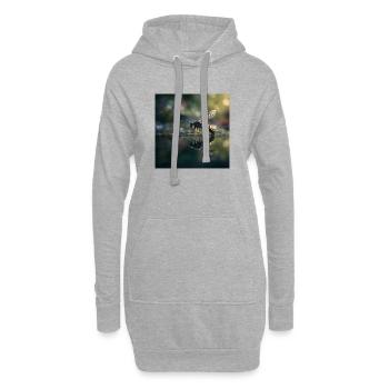 Wespe mit Spiegelung Elegante Makro-Fotografie - Hoodie-Kleid - Grau meliert - Vorne