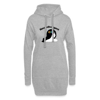 PUISSANCE CÉRÉBRALE NEURODIVERGENTE ! Neurodivergence, TDAH - Sweat-shirt à capuche long Femme - gris chiné - Devant