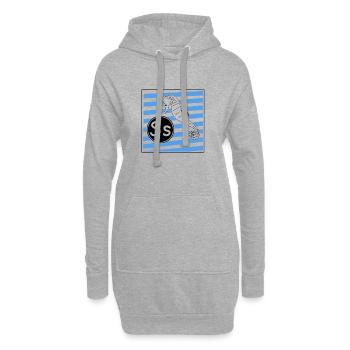 S pour hippocampe - Sweat-shirt à capuche long Femme - gris chiné - Devant