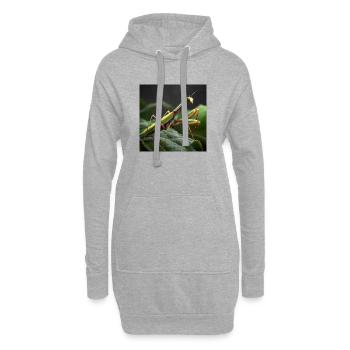 Gottesanbeterin Makro – Elegante Fangschrecke - Hoodie-Kleid - Grau meliert - Vorne