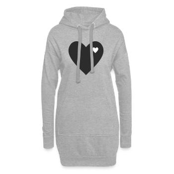 Minimalistisches Herz mit Akzent - Hoodie-Kleid - Grau meliert - Vorne