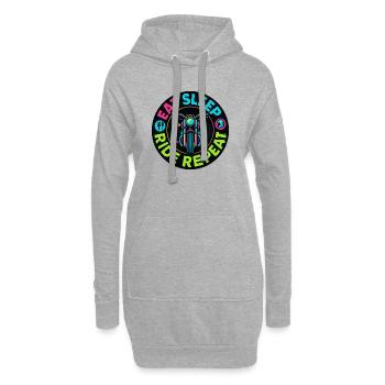 Eat, Sleep Ride Repeat – Motorrad – Biker - Hoodie-Kleid - Grau meliert - Vorne