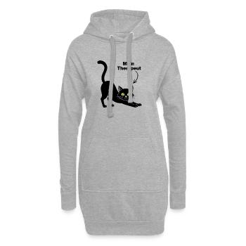 MON CHAT EST MON THÉRAPEUTE😻 CATLOVER NEZ POILU - Sweat-shirt à capuche long Femme - gris chiné - Devant
