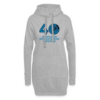 HU février 2026 - 40 ans - cadeau d’anniversaire - Sweat-shirt à capuche long Femme - gris chiné - Devant