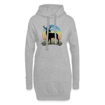 Hirsch - Hoodie-Kleid - Grau meliert - Vorne