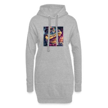 Gentleman Crocodile avec haut-de-forme et champus - Sweat-shirt à capuche long Femme - gris chiné - Devant