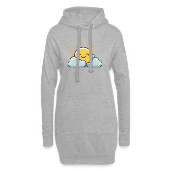 Soleil - Sweat-shirt à capuche long Femme - gris chiné - Devant