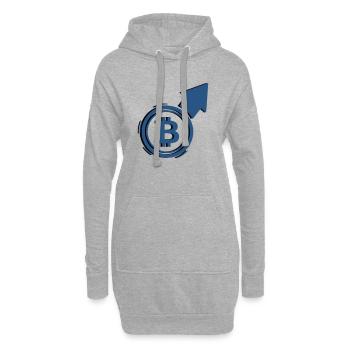 Bitcoin Bull Run Arrow To The Moon - Sweat-shirt à capuche long Femme - gris chiné - Devant