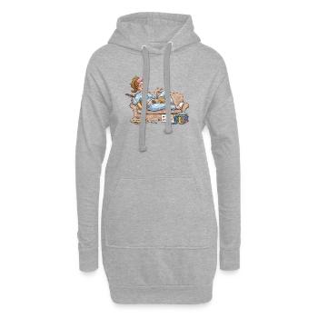 Mach ich morgen - Hoodie-Kleid - Grau meliert - Vorne