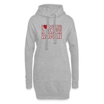 Motif de lettre bulle de femme noire fière - Sweat-shirt à capuche long Femme - gris chiné - Devant
