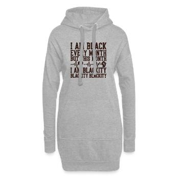 Mois noir Mois Battement de Cœur Poing - Sweat-shirt à capuche long Femme - gris chiné - Devant