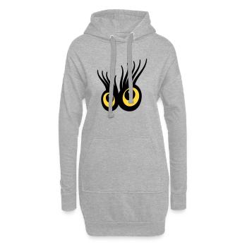Yeux - Sweat-shirt à capuche long Femme - gris chiné - Devant