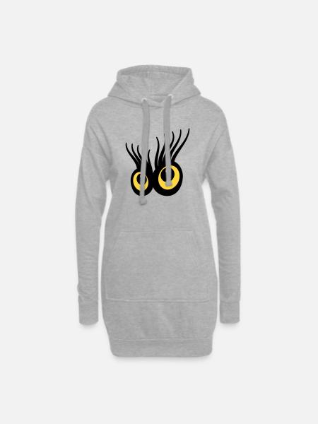 Eyes - Hoodie Dress - heather grey