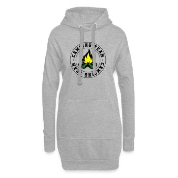 Camping Team Lagerfeuer - Hoodie-Kleid - Grau meliert - Vorne
