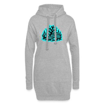 Icône corallienne de l’océan récif corallien - Sweat-shirt à capuche long Femme - gris chiné - Devant