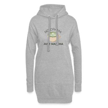 No Drama Just Matcha – ruhiges Matcha Tassen Motiv - Hoodie-Kleid - Grau meliert - Vorne