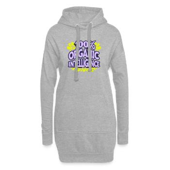 100 % intelligence organique, pas une IA - Sweat-shirt à capuche long Femme - gris chiné - Devant