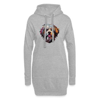 hund comic - Hoodie-Kleid - Grau meliert - Vorne