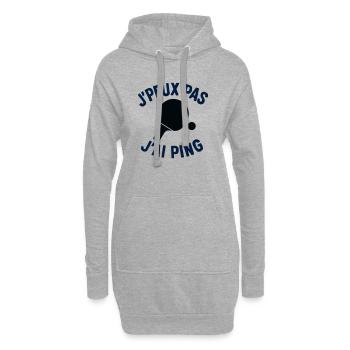 J'peux pas J'ai Ping - Sweat-shirt à capuche long Femme - gris chiné - Devant