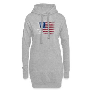 Ukulélé hawaïen Uke Drapeau américain - Sweat-shirt à capuche long Femme - gris chiné - Devant