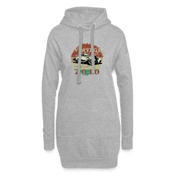 16e anniversaire - Classique - Vintage depuis 02/2010 - Sweat-shirt à capuche long Femme - gris chiné - Devant