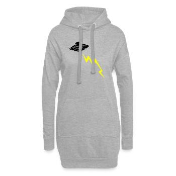 UFO Invasion Blitz Angriff Alien Vektor - Hoodie-Kleid - Grau meliert - Vorne