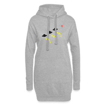 UFO Invasion Blitz Angriff Alien Vektor - Hoodie-Kleid - Grau meliert - Vorne