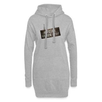 Adressez-vous à vos risques et périls – Bouclier de l’humour - Sweat-shirt à capuche long Femme - gris chiné - Devant