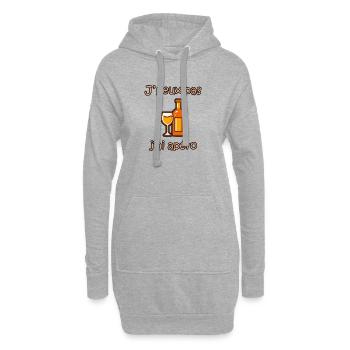 Ich kann nicht, ich habe einen Aperitif – lustiger Ausdruck, Kollegen - Hoodie-Kleid - Grau meliert - Vorne