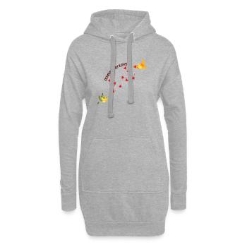 Verbunden durch Liebe - Hoodie-Kleid - Grau meliert - Vorne